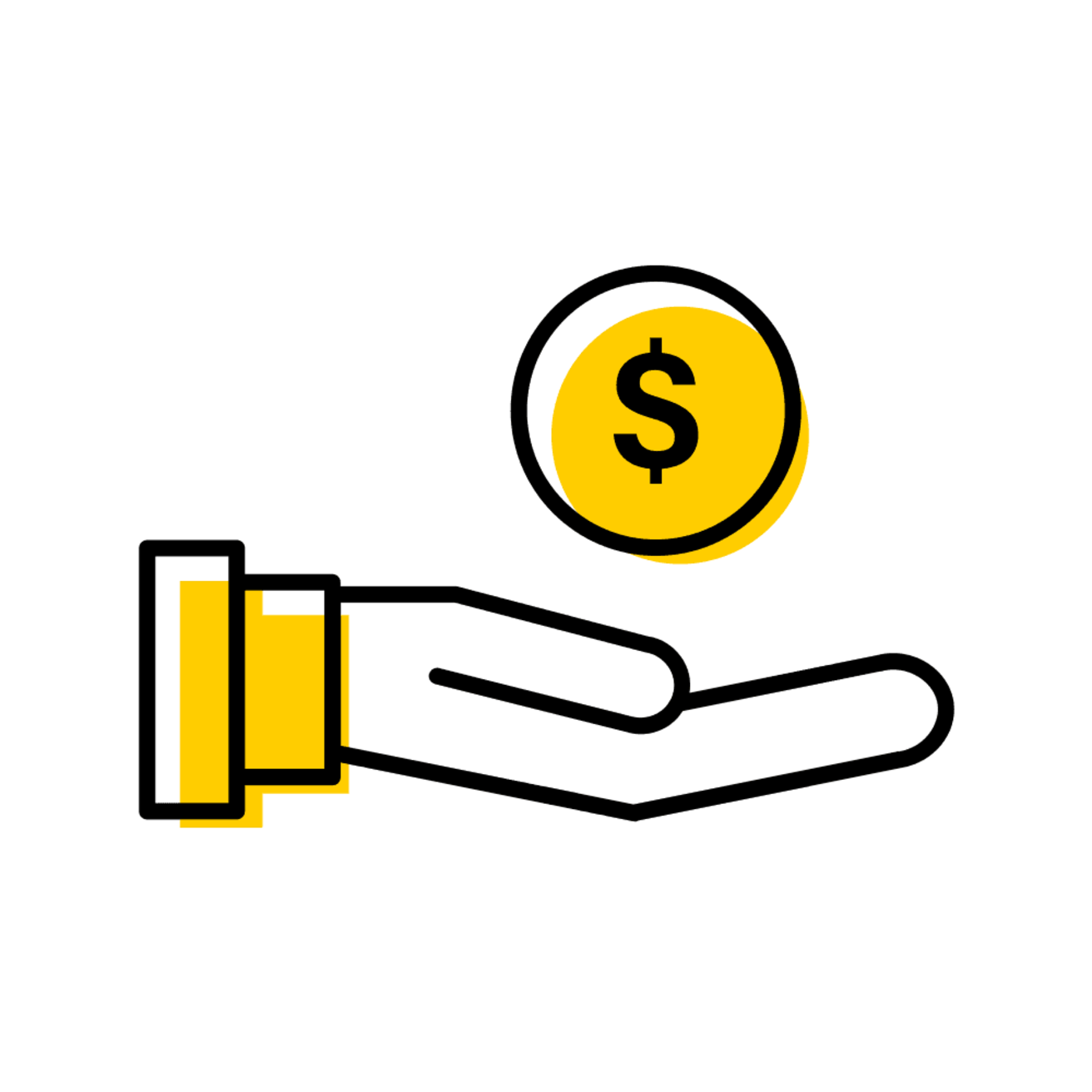 Hand coin icon