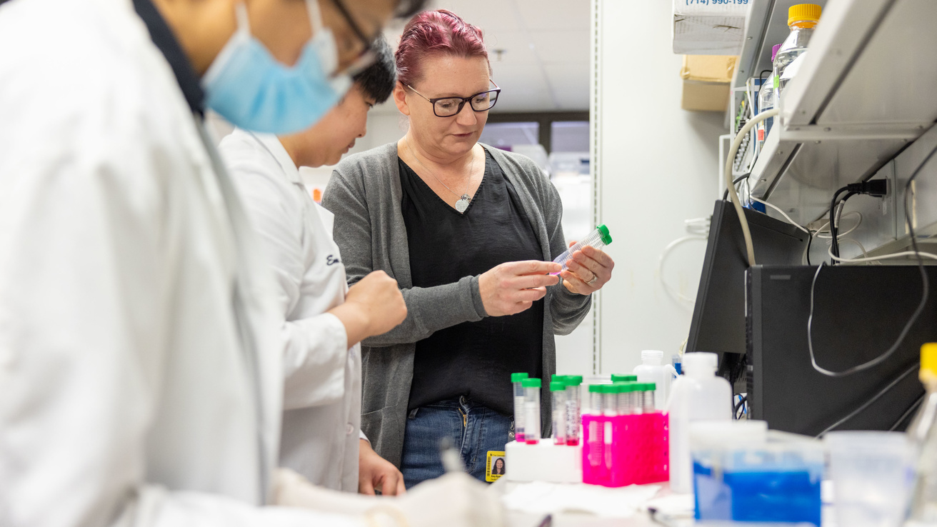 Professor Amy Ryan in Lab